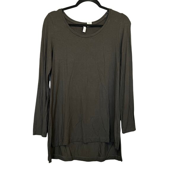 Paraphrase Long Sleeve Black Boat Neck Bamboo Top Medium - Picture 1 of 2